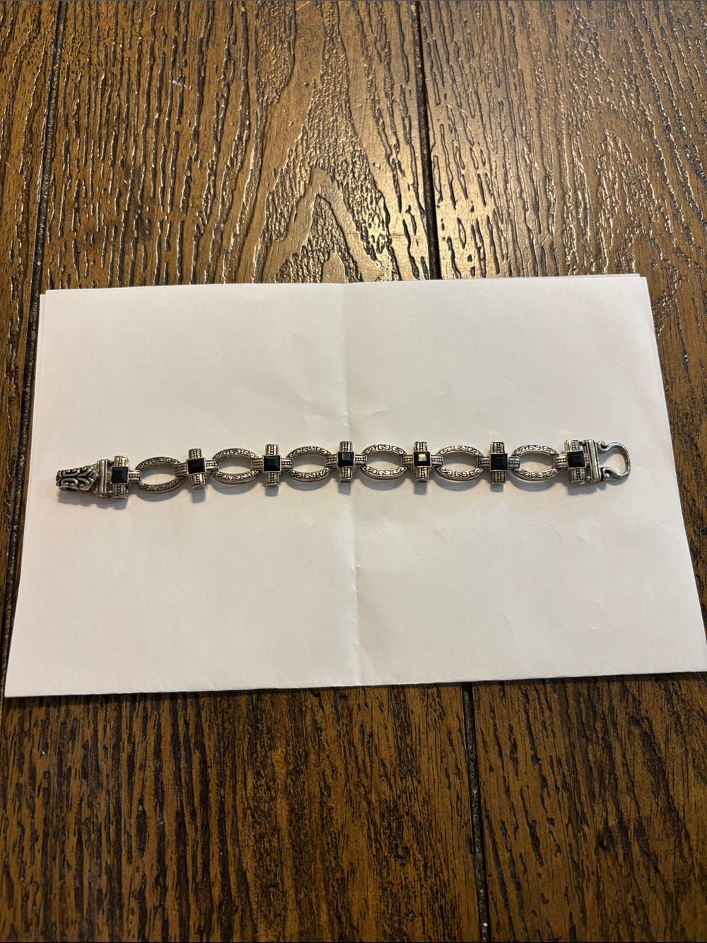 Brighton Silver Bracelet with Black Accents